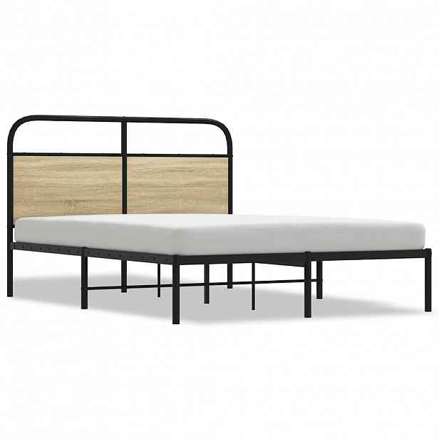 vidaXL Rám postele bez matrace 140x190 cm dub sonoma kompozitní dřevo