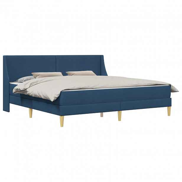 vidaXL Rám postele s matrací s čelo Modrá 180 x 200 cm Polyester