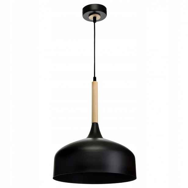Závěsná lampa Taylor Černá Hnědá Kovová Stínidlo 1xE27 30x90cm Stropní