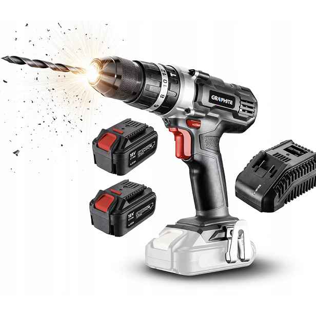Graphite Sada Šroubováků S Příklepem 18V 2X4,0Ah Akumulátory Napájecí Zdroj 58G010