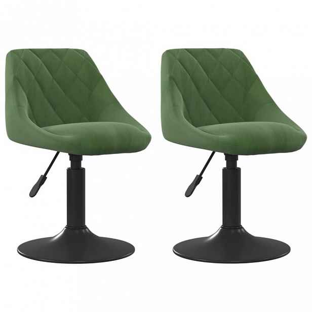 Otočná jídelní židle 2 ks samet / kov Tmavě zelená