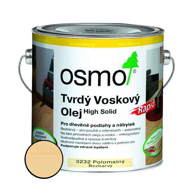 Olej tvrdý voskový Osmo Rapid 3232 bezbarvý 2,5 l