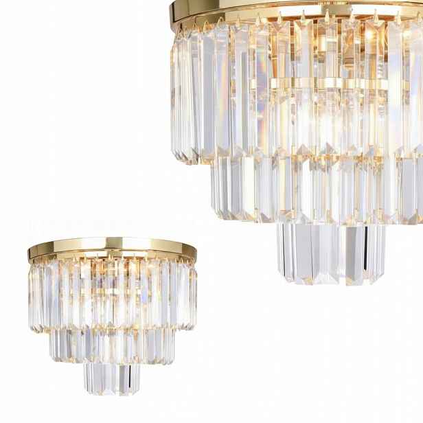 Stropní Svítidlo Zlatá Glamour Průhledné Sklo Amedeo Zuma Line