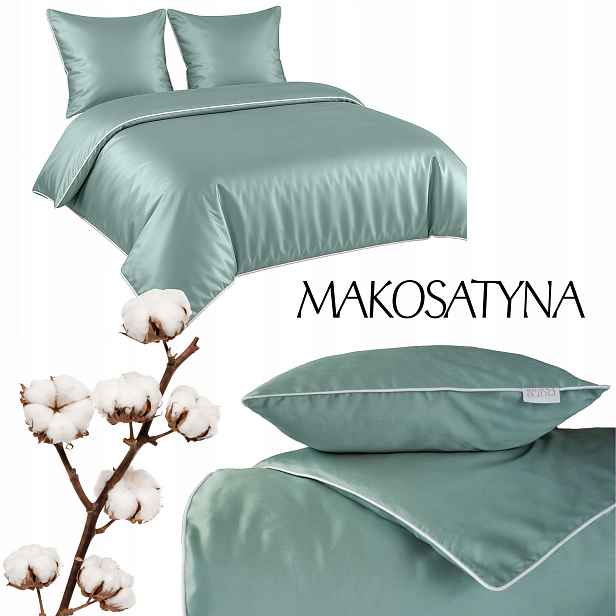 Povlečení Pure z bavlněného makosatinu 140x200 Mátová Premium