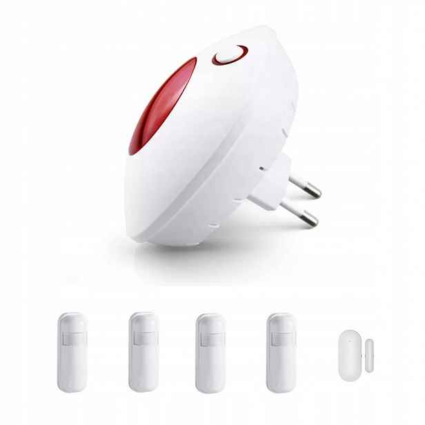 Bezdrátová Siréna Síťový Alarm 110DB Tuya Smart V Polštině WiFi 4xPIR