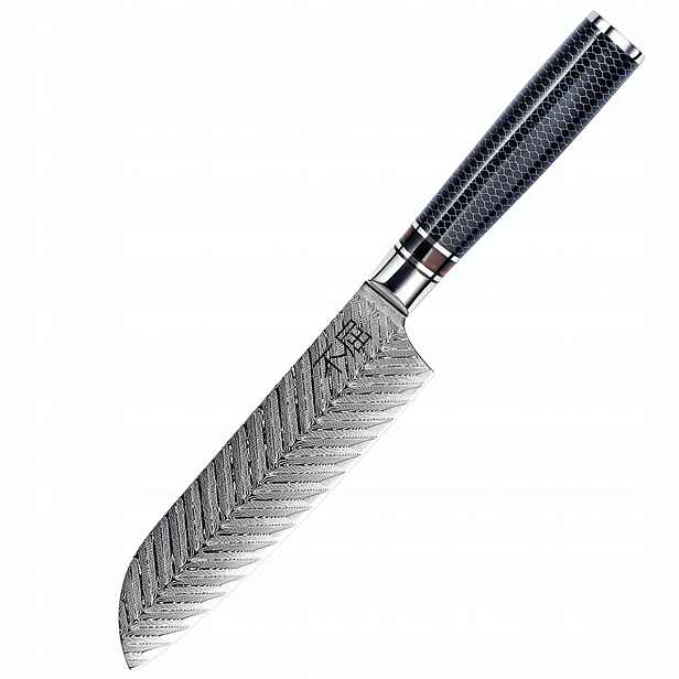 Japonská ocel VG-10 Profesionální nůž Santoku Ocel Fukutsu