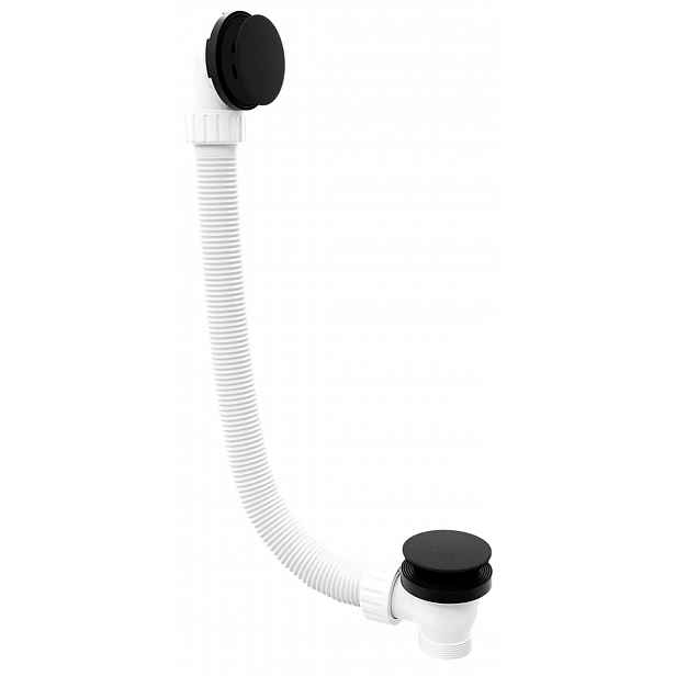 Polysan - Vanová odtoková a přepadová souprava, délka 120 cm, ClickClack, matná černá 71858.21