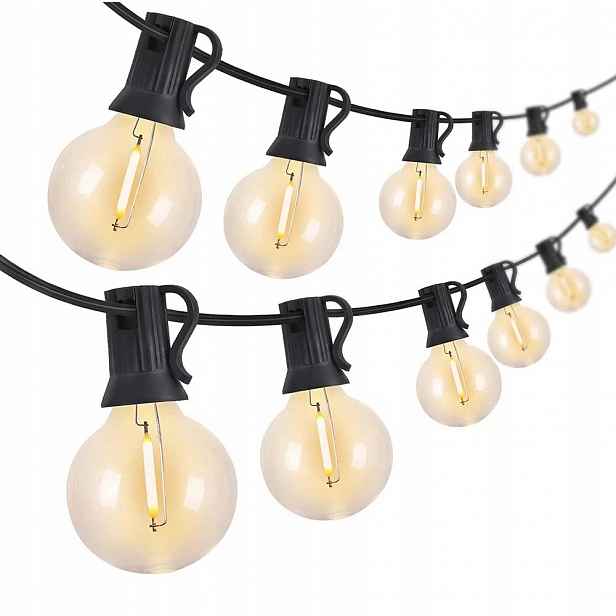 Zahradní girlanda 20 m Světelný řetěz 29x Led venkovní žárovky G40 230V