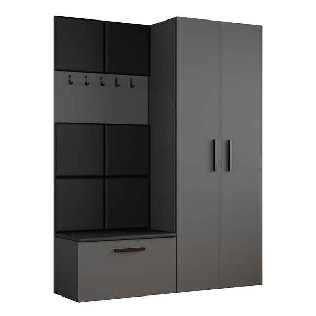 MASSENO MODERNÍ PŘEDSÍŇOVÁ SESTAVA MODULO, 160,6/204/40 cm, šedá