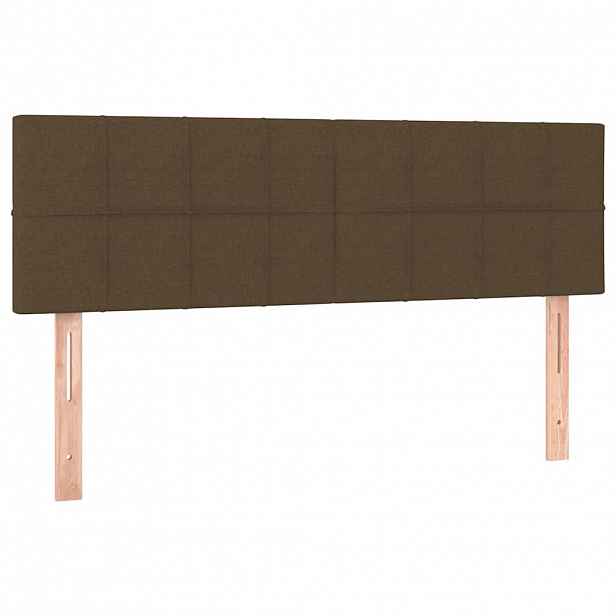 vidaXL Čela postele tmavě hnědá 144x5x78/88 cm látka