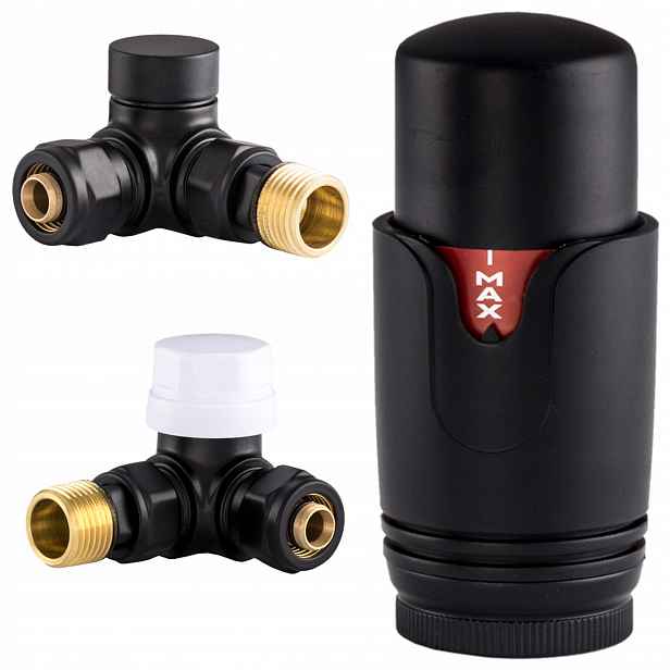 3-OSÝ Uzavírací Termostatický Ventil S 3 Osami 1/2", Černý