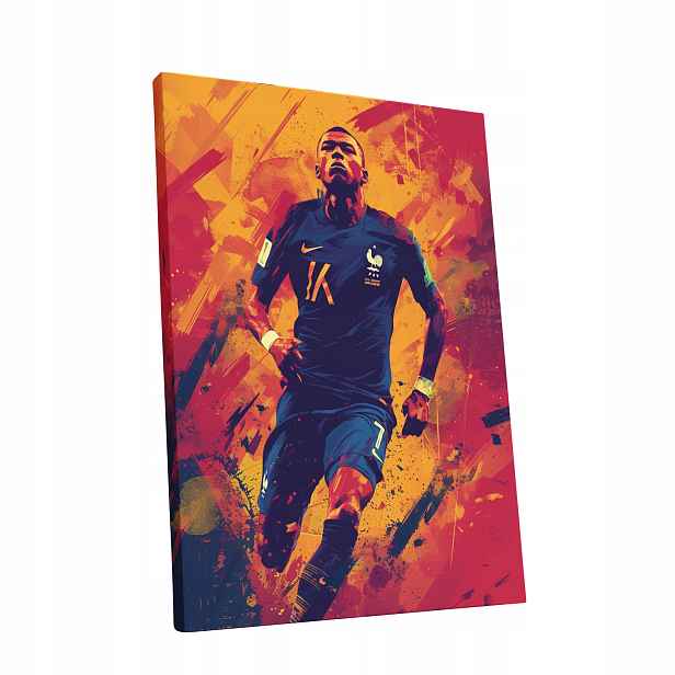 Obraz na plátně Portrét Kyliana Mbappé do bytu, pokoje, obýváku dárek 60x80