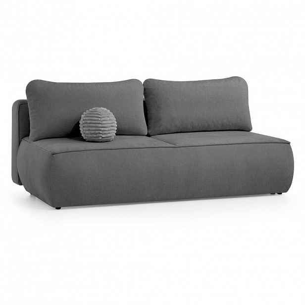 Beautysofa ROZKLÁDACÍ POHOVKA Darling, 2místná s úložným prostorem, tmavě šedá