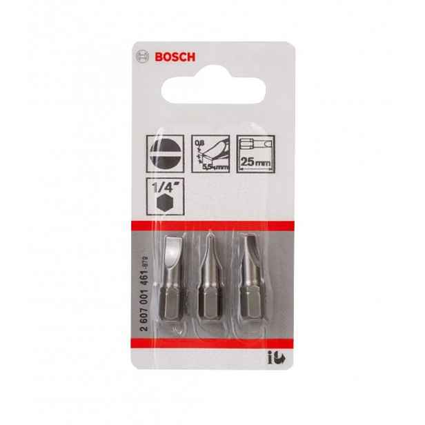 Bosch - Sada bitů S0,8x5,5, délka 25 mm, 3 ks 2607001461