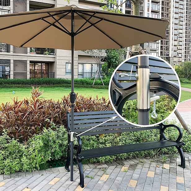TEMU 1ks Nastavitelný přenosný stojan. Upevnění na spony na balkónový deštník. Svorka na rám velkého deštníku. Speciálně pro použití na zahradních
