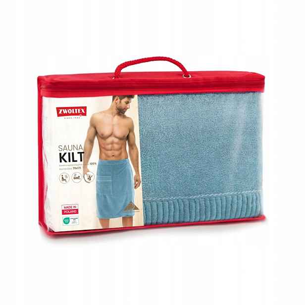 Kilt do Sauny pro muže Zwoltex 100% Bavlna Egyptská Modrá