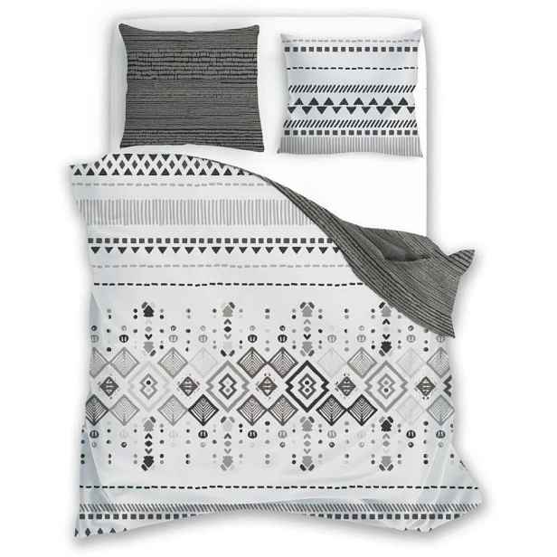 Moderní Šedé Povlečení Boho Jemný Etnický Vzor 160x200