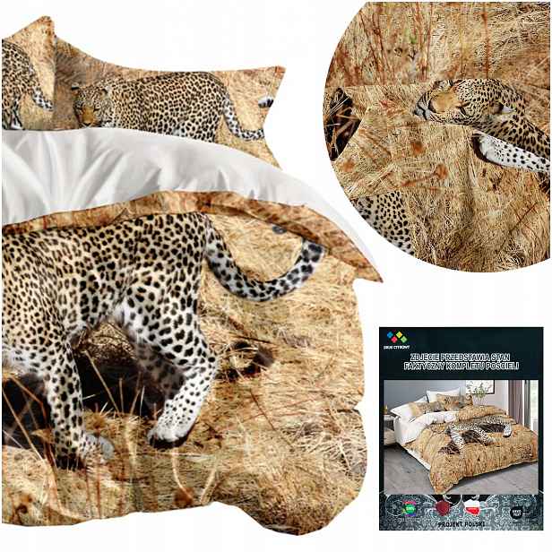 Povlečení 160x200 povlečení 70x80 Andreas se zvířecím motivem Gepard 3D vzor