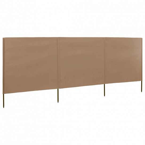 vidaXL 3dílná zástěna proti větru barva taupe 400 x 120 cm látková