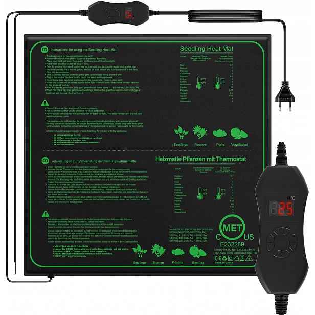 Vyhřívací Podložka Pro Rostliny 70W S Termostatem 50x50 CM