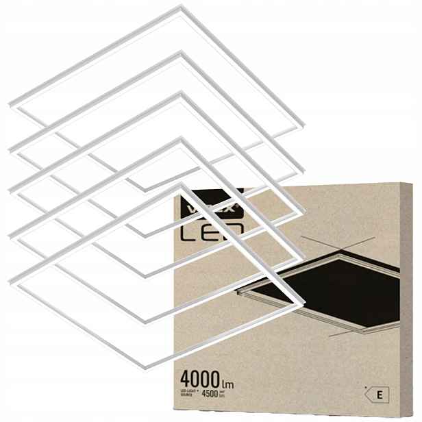 5x Led panel Stropní Svítidlo Podomítkový Čtvercový 60x60 40W 4500lm 4000K Nebliká