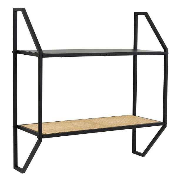 Černá/v přírodní barvě patrová kovová police 61 cm Depok – Premier Housewares