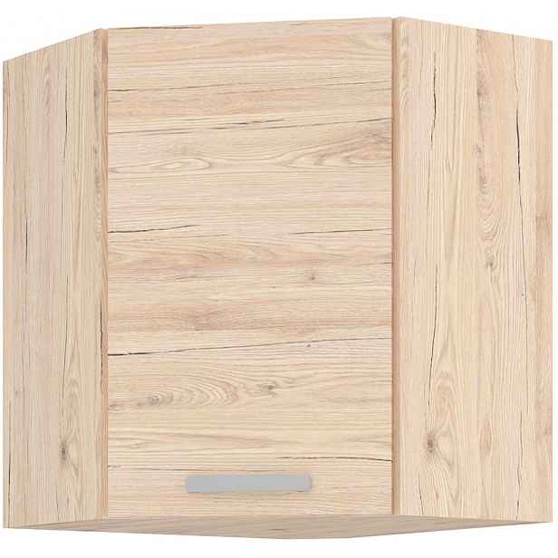 Horní rohová kuchyňská skříňka Bordeaux, 60/60 cm, dub bordeaux