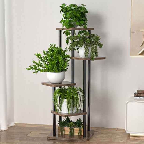 Kovový držák na květináč stojící loft 106 cm, 5 úrovní