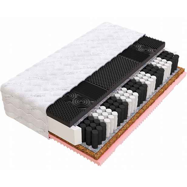 Matrace Lux pocket zón Masážní kokos visco 4 cm profilovaná 200x200 22