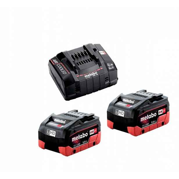Metabo Baterie Akumulátor 2 x 5,5 Ah Lihd Rychlá nabíječka Asc 145 Cas