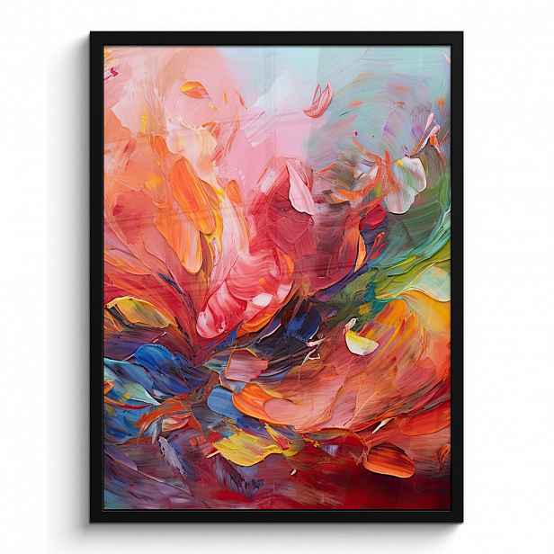 MuchoWow PLAKÁT V RÁMU Olejomalba - Umění - Abstraktní - Barevné 60x80 cm