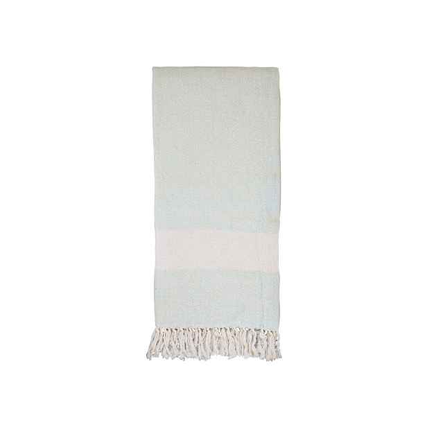 Pastelkově zelený slabounký bavlněný ručník / osuška s třásněmi Hammam - 90*180 cm Chic Antique