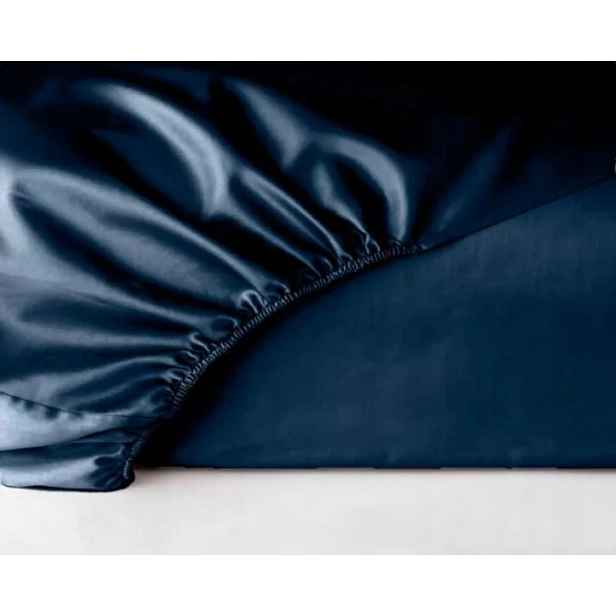 Saténové prostěradlo navy blue 160x200 Maro Home