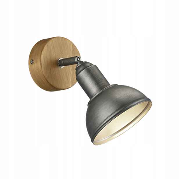 Trio Nástěnné svítidlo Delhi E14 40W Stříbrné/Dřevo IP20