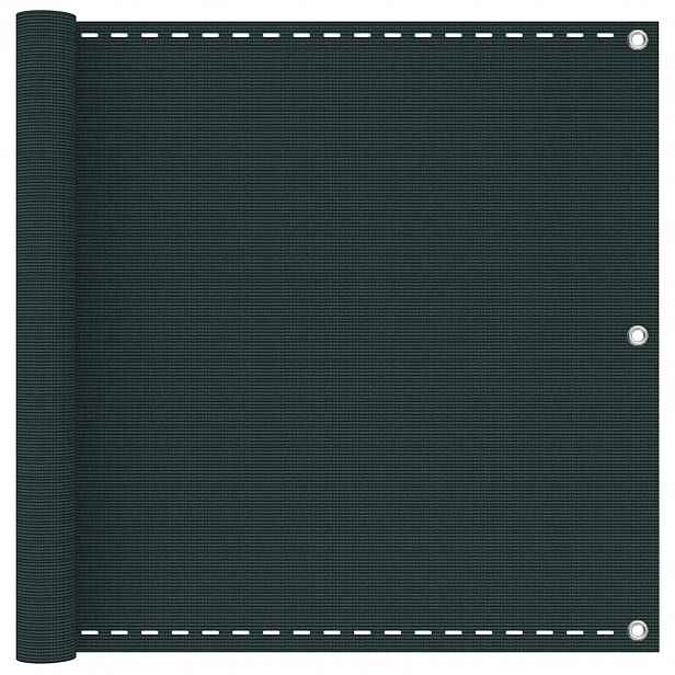 vidaXL Balkonová clona Tmavě zelená 90 x 700 cm HDPE a hliník