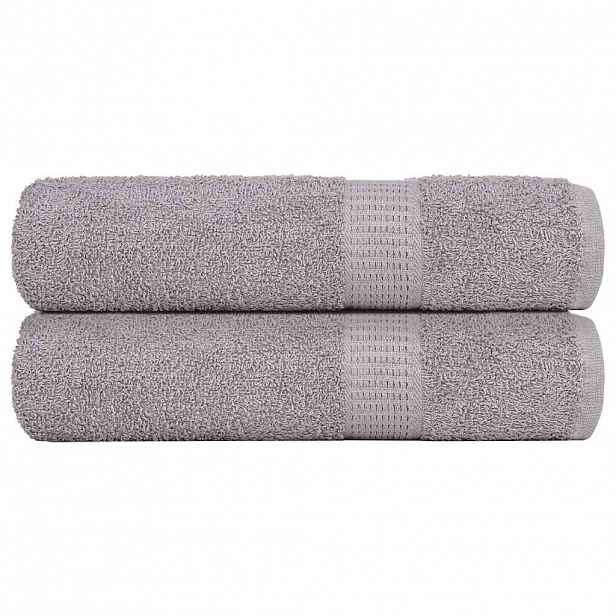 vidaXL Ručníky FROGN 2 ks šedé 100x150 cm 360 g/m²