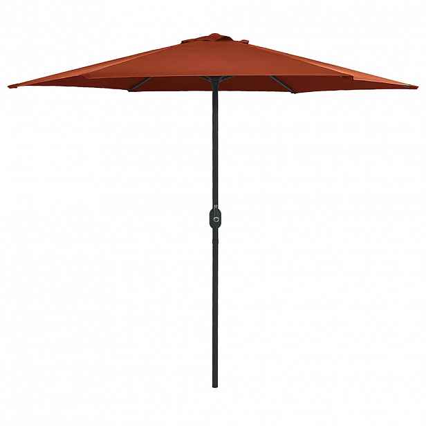 vidaXL Zahradní slunečník s hliníkovou tyčí 270 x 246 cm terakotový