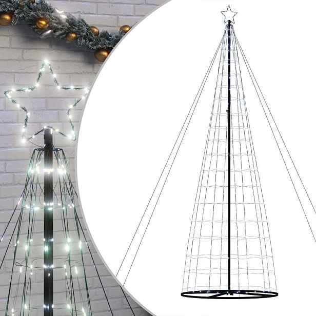 vidaXL LED vánoční stromek 1534 studených bílých LED 500 cm