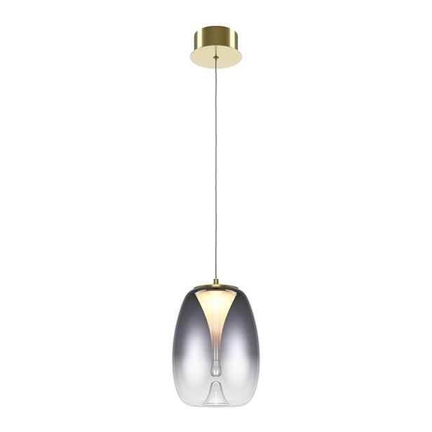 Dekorativní závěsná lampa zlatá s krytem z kouřového skla 20 cm Maytoni