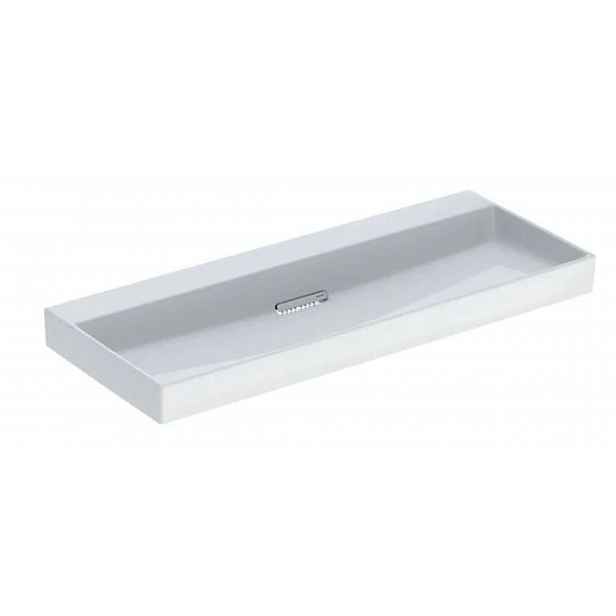 Geberit ONE - Umyvadlo 120x48x14 cm, skrytý přepad, bez otvoru pro baterii, vodorovný odtok, KeraTect, bílá 505.047.00.1