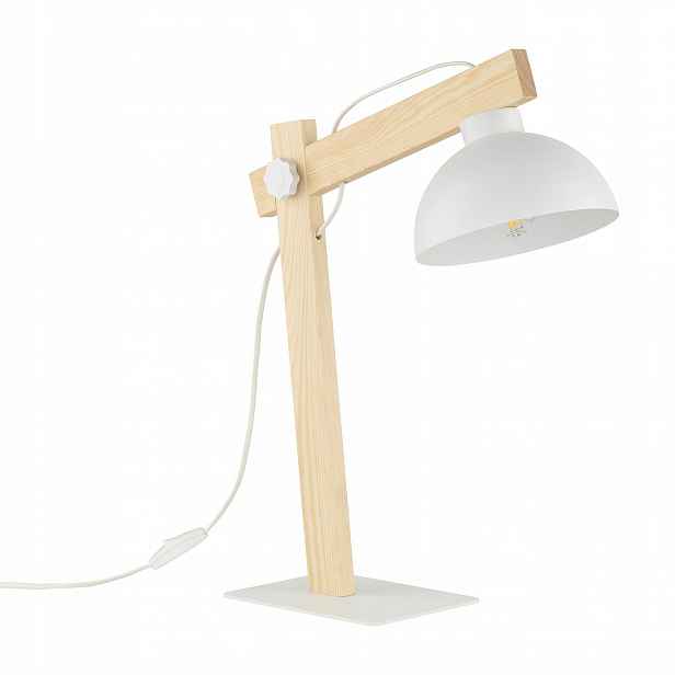 Noční Lampa Oslo Bílá Kovová lampička 52 cm Stolní lampa do ložnice Domov