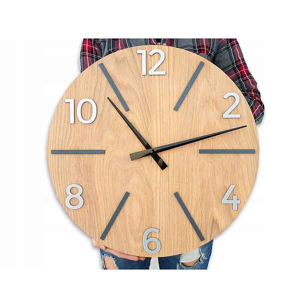 Velké nástěnné hodiny Aksel Kámen 49 Cm Dřevo Loft