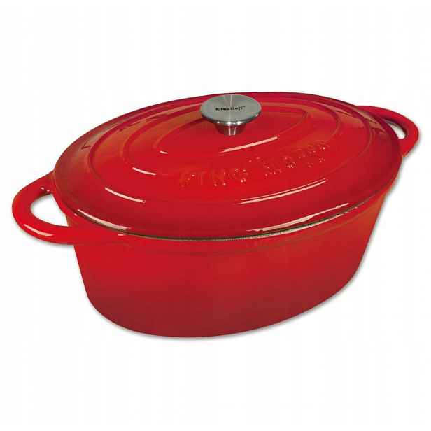 Zapékací Mísa smaltovaný Kinghoff 6,2 l 33 cm, červená litina
