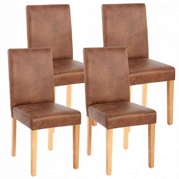 MCW JÍDELNÍ ŽIDLE TEXTIL Hnědá, sada 4 ks