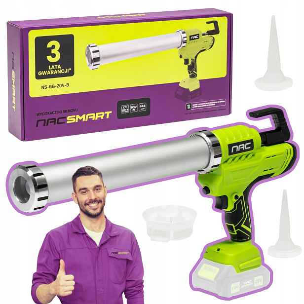 Pistole Na Silikonové Tmelové Hmoty Akrylové Spáry Odšťavňovač 600 ML Nac Smart