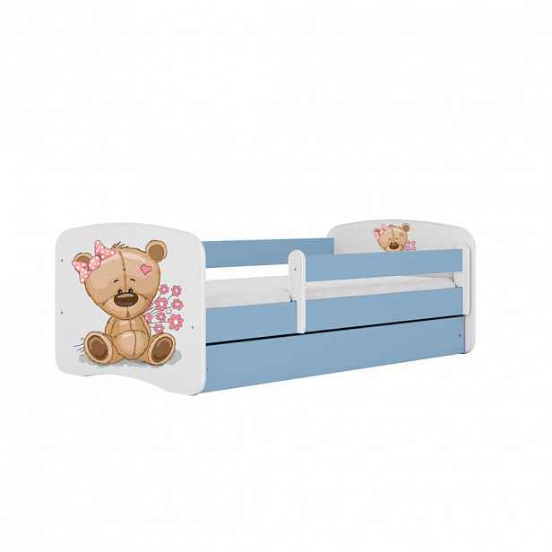 RAUMHIRSCH FURNITURE DĚTSKÁ POSTEL Medvídek s květinami se zásuvkou 140/70 80/61/144