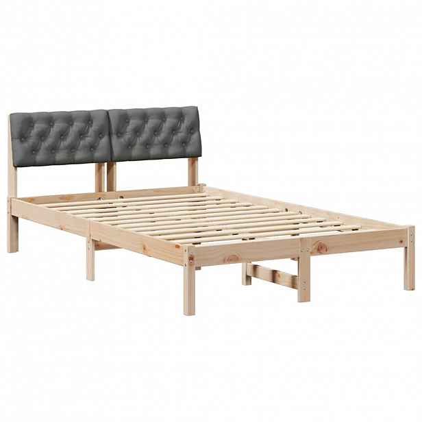 vidaXL Rám postele s čelo hnědá a tmavě šedá 120 x 190 cm
