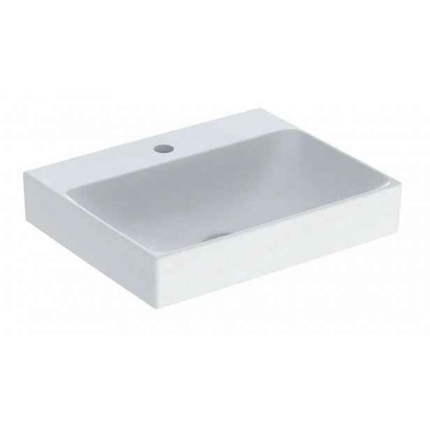 Geberit ONE - Umyvadlo 50x40x14 cm, bez přepadu, s otvorem pro baterii, KeraTect, bílá 505.020.01.6
