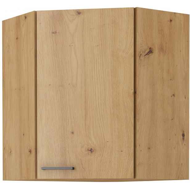 Horní rohová kuchyňská skříňka Modena 60/60 cm, dub artisan/černá