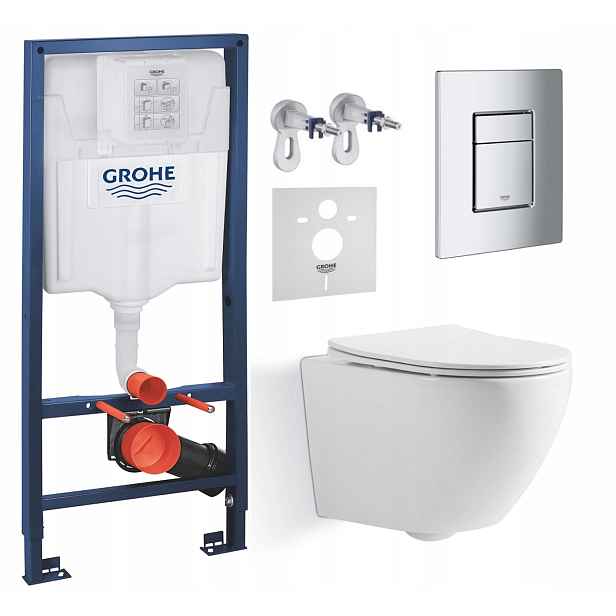 Podomítkový Wc set Grohe s mísou Blatna tlačítko Chrom Mat